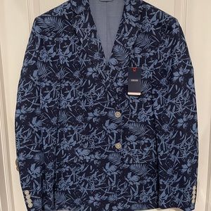 IZOD Island Print, Indigo Sport Coat (40R)